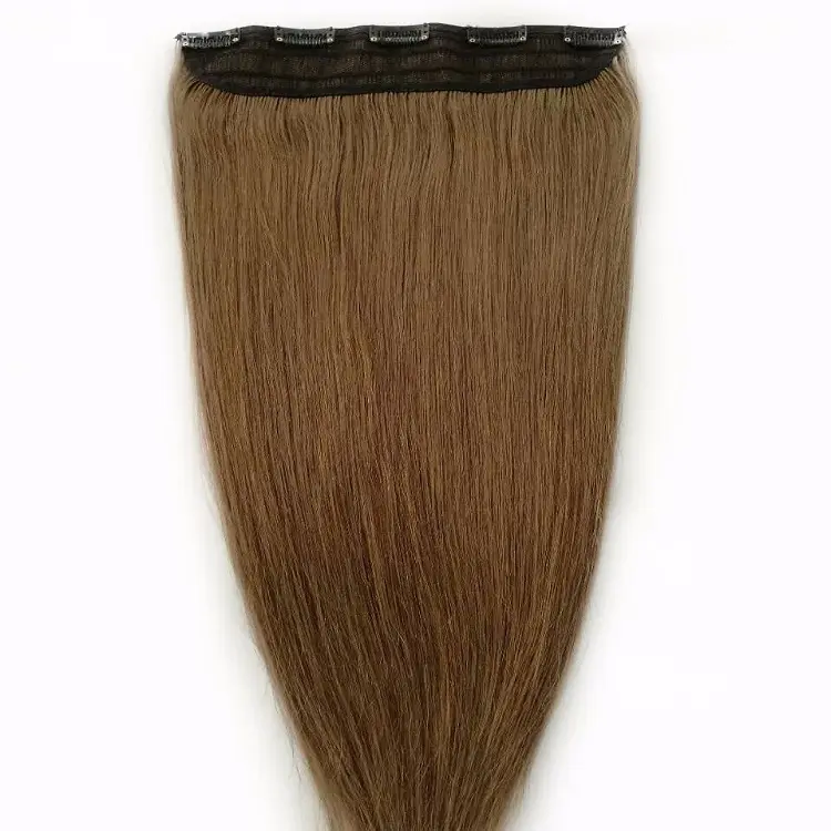 Remy indian virgin one piece human hair extension clip in