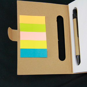 Customized Kraft Paper Sticky Note Book With Pen Cardboard Diary With <strong>Memo</strong> Sticky <strong>Notepad</strong> - Product Image 4