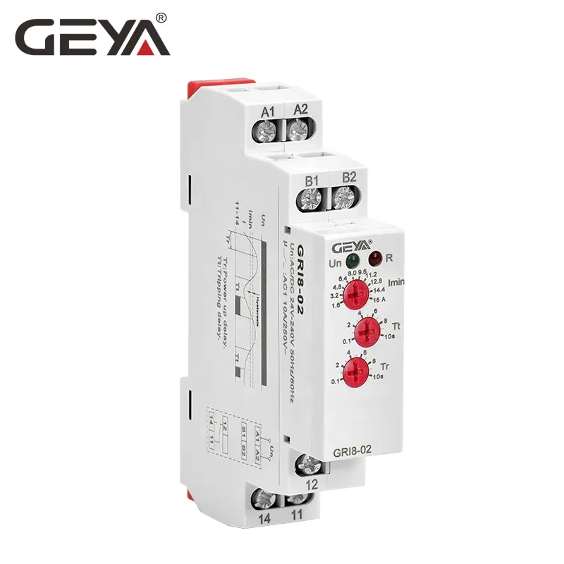 GEYA GRI8-03 Undercurrent or Overcurrent Relay with 3 potentiometer Adjustable Current Monitoring Range 0.05A-16A