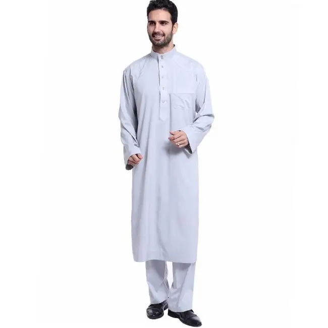 New arrival clothing muslim men Islamic abaya collection design dubai long sleeve mens dress A383