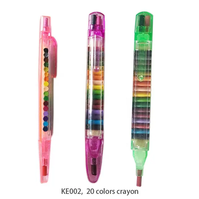 FUNWOOD GQC KE002 -- 20個のコロクレヨン、1本のペンにすべての色、合計20色。子供のための描画、安全で無毒。