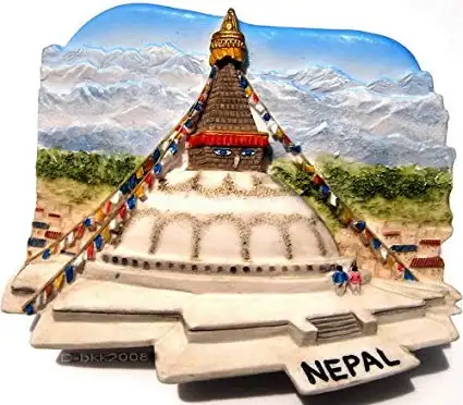 A basso Costo Souvenir Regalo Amichevole Polyresin Nepal Magnete Del Frigorifero