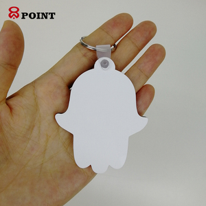 8 point custom wood blank <strong>keychain</strong> two sides sublimation coated hamsa <strong>hand</strong> <strong>shape</strong> digital photo <strong>keychain</strong> - Product Image 3