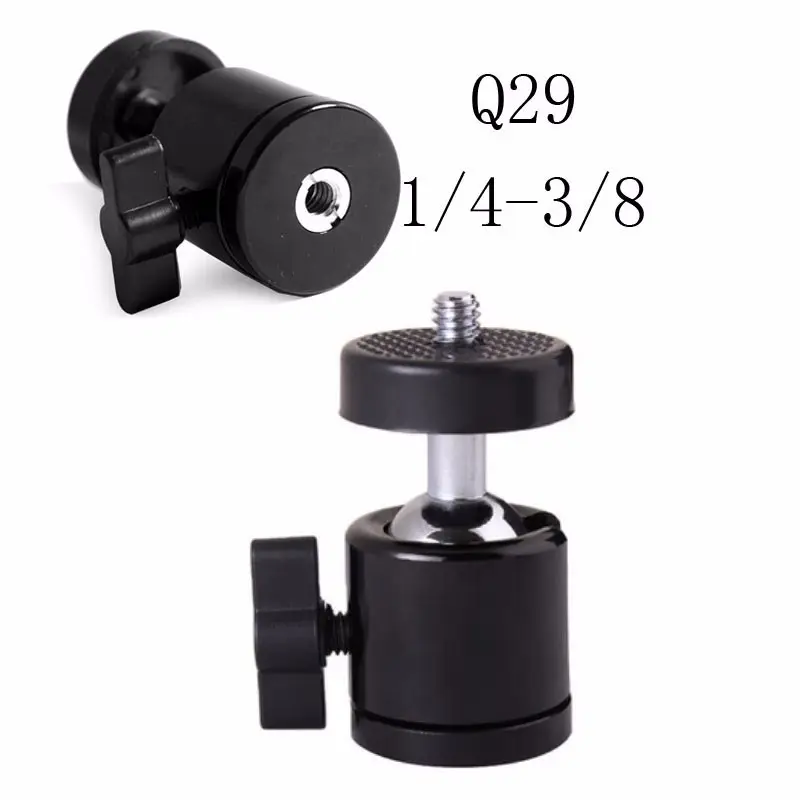 Ap02 — Mini tête de billes pivotante à 360 degrés, vis 1/4 et 3/8 ", pour appareil photo, trépied et monopode de Studio
