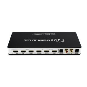 OEM Factory HDMI Matrix 4K x 2K HDMI Matrix 4x2 Switch Splitter 4 In 2 Out con Audio Out - Product Image 1