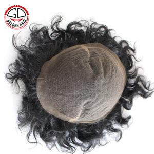 Mens Hair Piece Black Afro Curly Wig Toupee for Black Men - Product Image 2