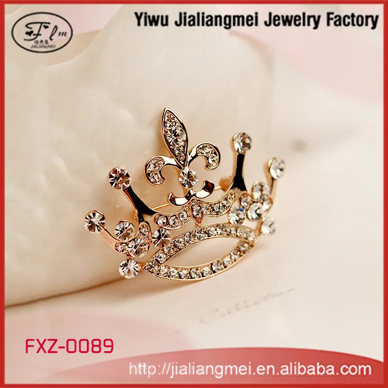 Di modo Tiara Crown Shape Brooch Del Rhinestone di Disegno per la Festa della Mamma Regali di Nozze