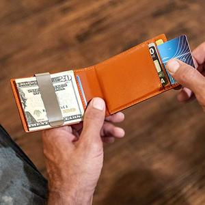 时尚设计超薄 RFID 卡持有人钱夹钱包在广州顶级皮革