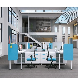Modular 6 Person Office Partition <strong>Computer</strong> <strong>Table</strong> With Screen - Product Image 5