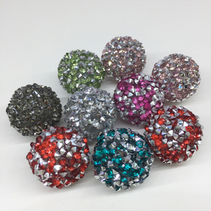 New Design 20ミリメートルMixed Color Chunky Jewelry Resin Rhinestone Crystal Disco Pave Ball <span class=keywords><strong>Beads</strong></span>