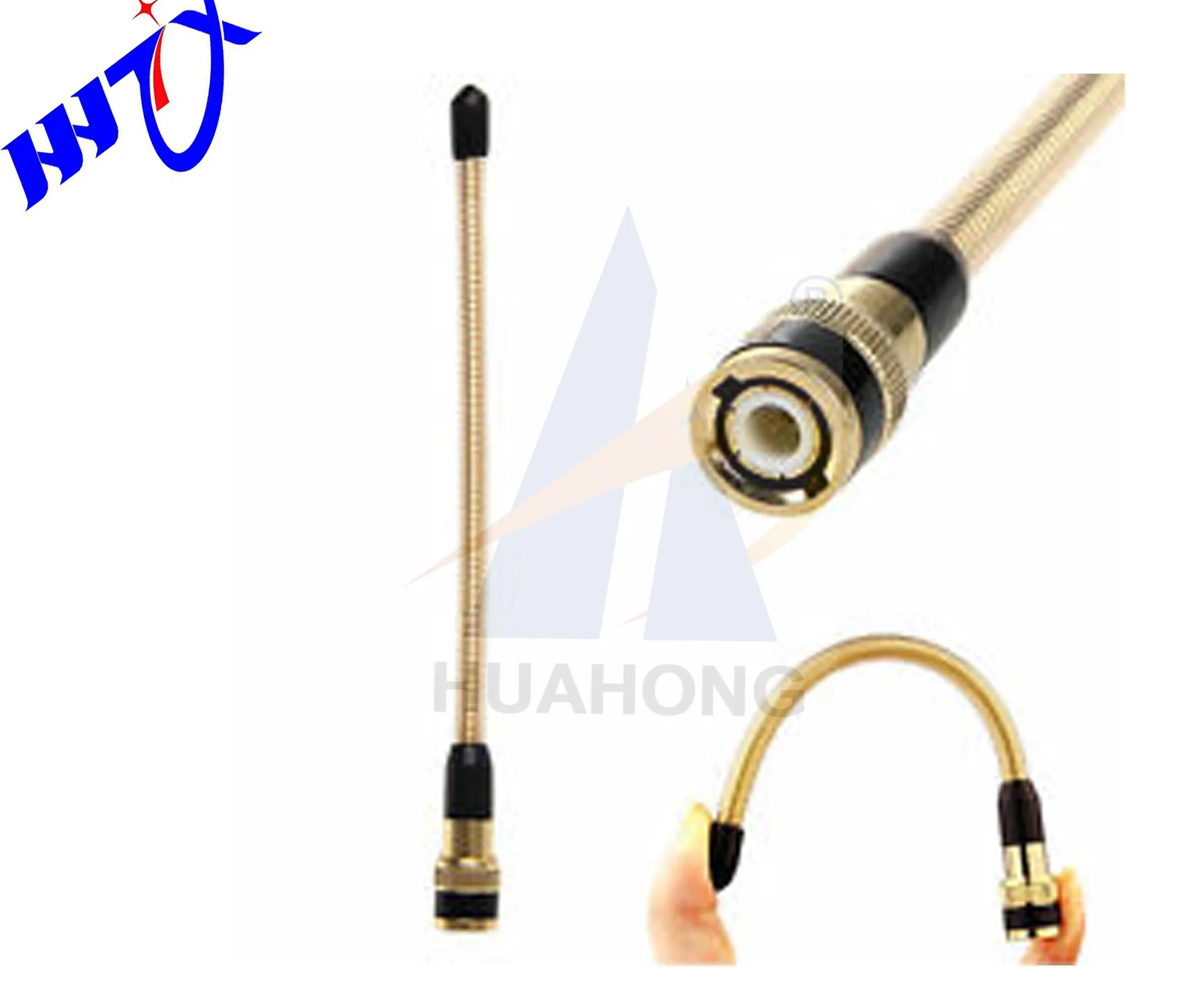 Ăng Ten Cầm Tay Mùa Xuân VHF BNC Độ Lợi Cao Mềm Dẻo Màu Vàng, Ăng Ten Radio Rubeer Cho ICON V8 V80 V80E V82 V85 F3S Radio