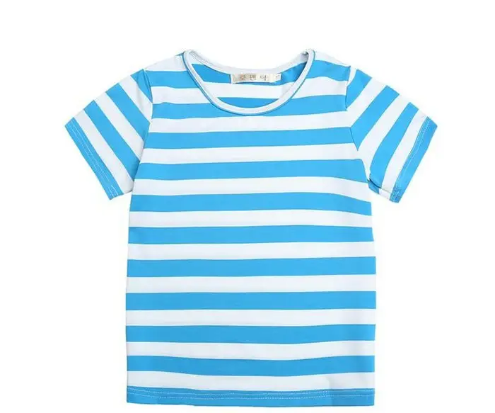 Camisetas coloridas de rayas horizontales de cáñamo para niños