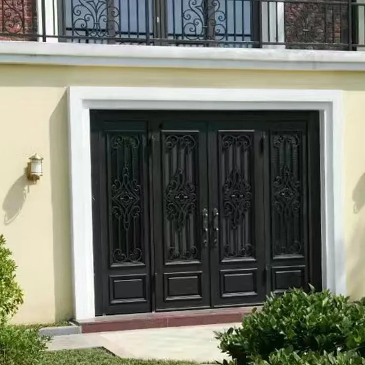 Luxury design elegante esterno di sicurezza in ferro porte d'ingresso prezzi all'ingrosso
