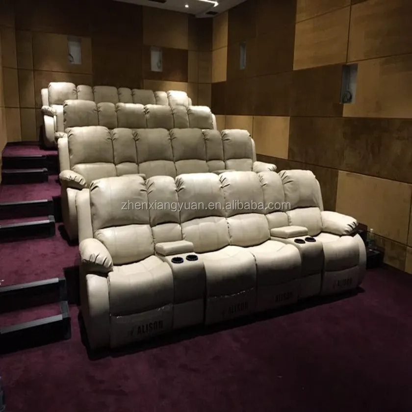 Sofá de cuero reclinable para cine en casa, cómodo VIP