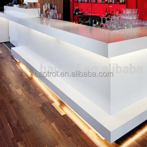 Pequeña curva prefabricados restaurante bar encimeras para la venta