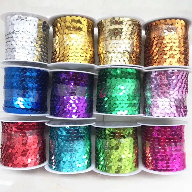 PVC piatto paillettes in brillante sequin trim nastri per abbigliamento