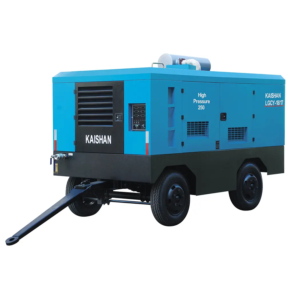 Compresor de aire diésel portátil, compresor de tornillo, LGCY-18/17, marca KAISHAN