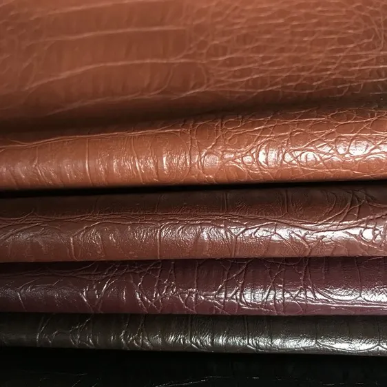 Exported good quality pu leather crocodile embossed fabric