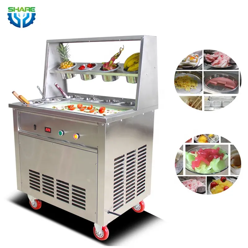 Güney afrika Pan kızarmış dondurma makinesi kızarmış dondurma rulo makinesi
