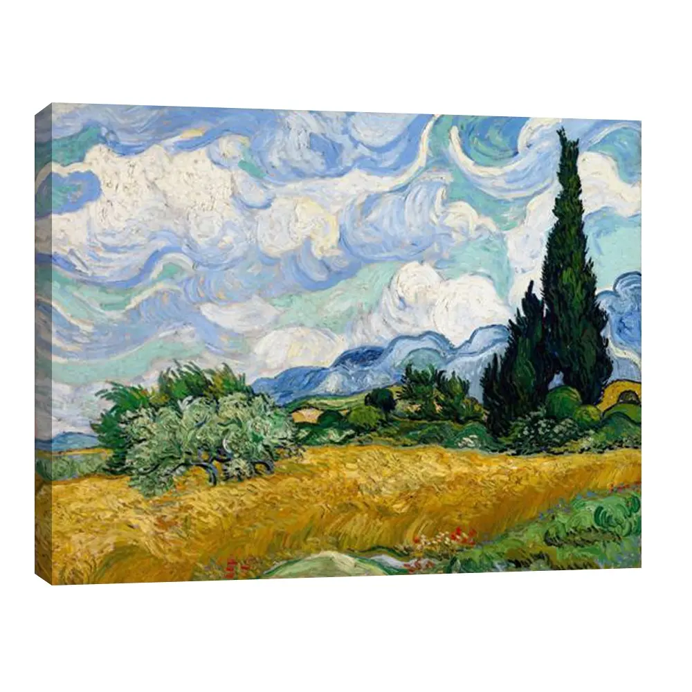 Campo de trigo con cipreses van gogh pintura de paisaje