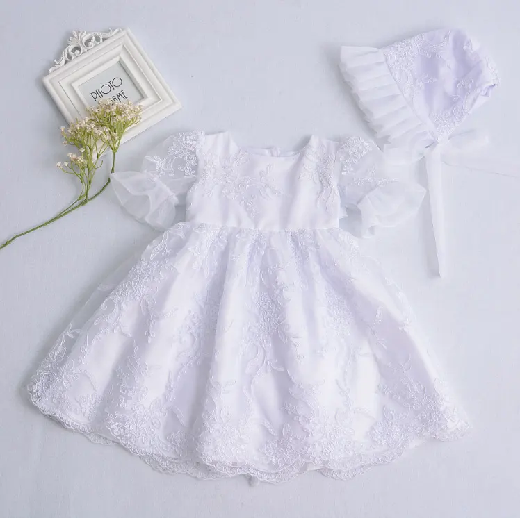 Bebé vestido diseños 2018 bautizo del bebé princesa vestido
