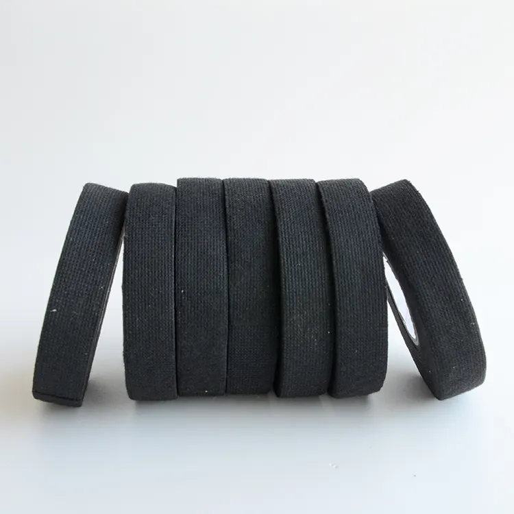 A basso prezzo nero per autoveicoli 19mm x 15m tessuto in pile di poliestere cablaggio nastro nastro per la prevenzione del cablaggio del cavo