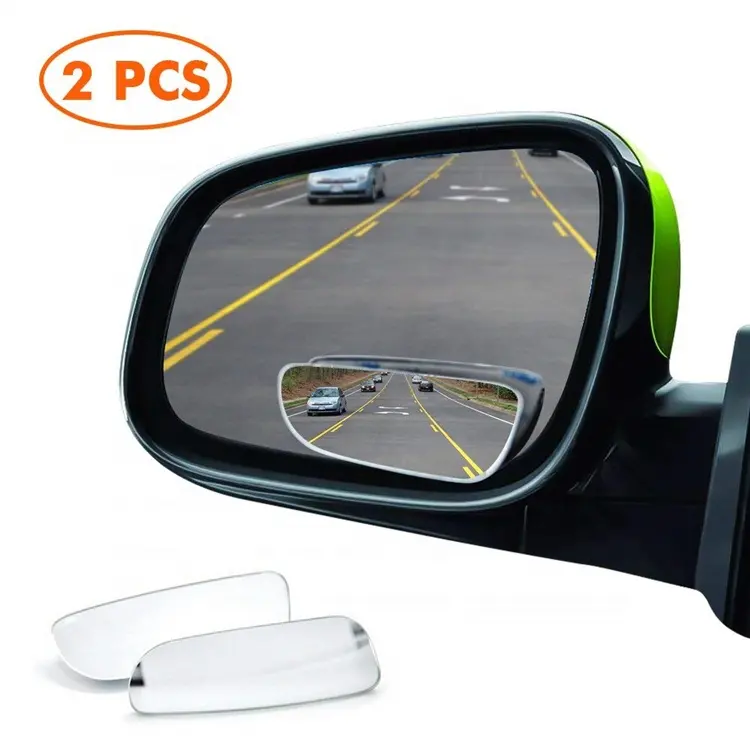Praça Espelho de Ponto Cego, 360 Graus HD Vidro Convex Wide Angle Blind Spot Espelhos Retrovisores para Carros