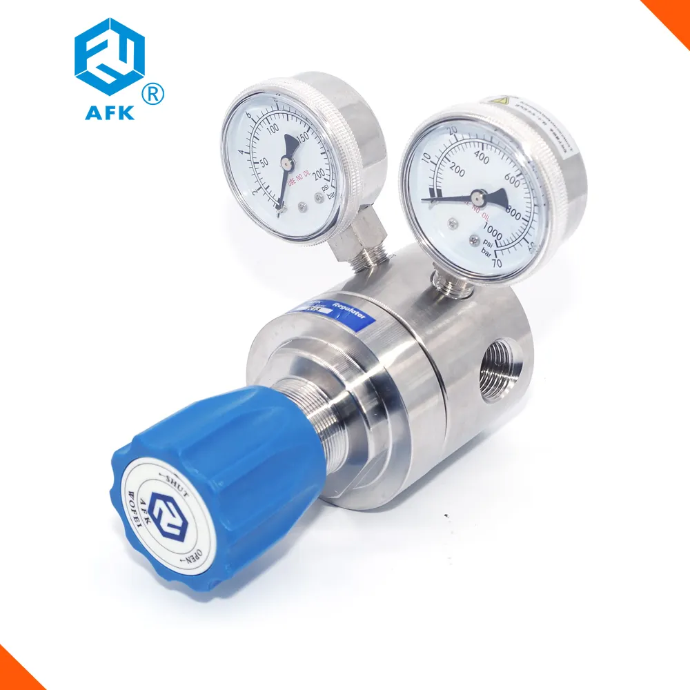 Regulador de argón Co2 MPa argón nitrógeno helio Co2 regulador de presión de acero inoxidable 1/2NPT 600 Psi válvulas de aire 316l AFKLOK