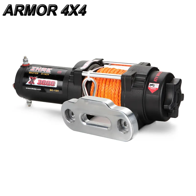 3000lbs pull 12v electric power high speed recovery winch with synthetic rope