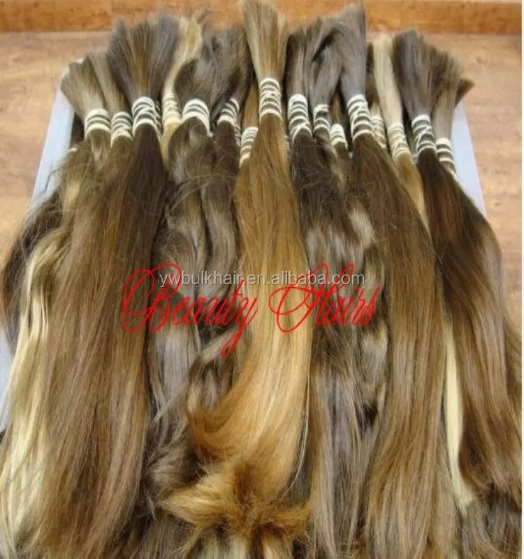 Extensiones de cabello Natural virgen indio 100%, cabello a granel virgen