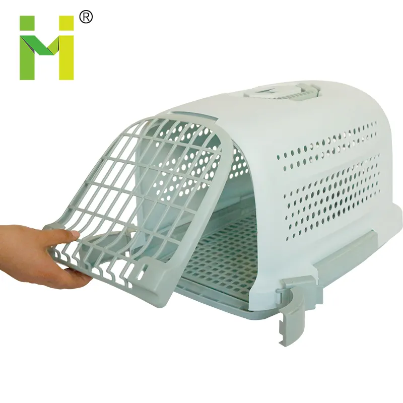 Cage de voyage en plastique pour chien et chat, avec grande porte, portable, à la mode, idéale en voyage, nouveauté 2020