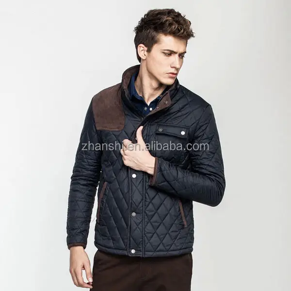 ZHAN SHI de poliéster de moda diamante acolchado chaqueta acolchada de invierno chaquetas de hombre,