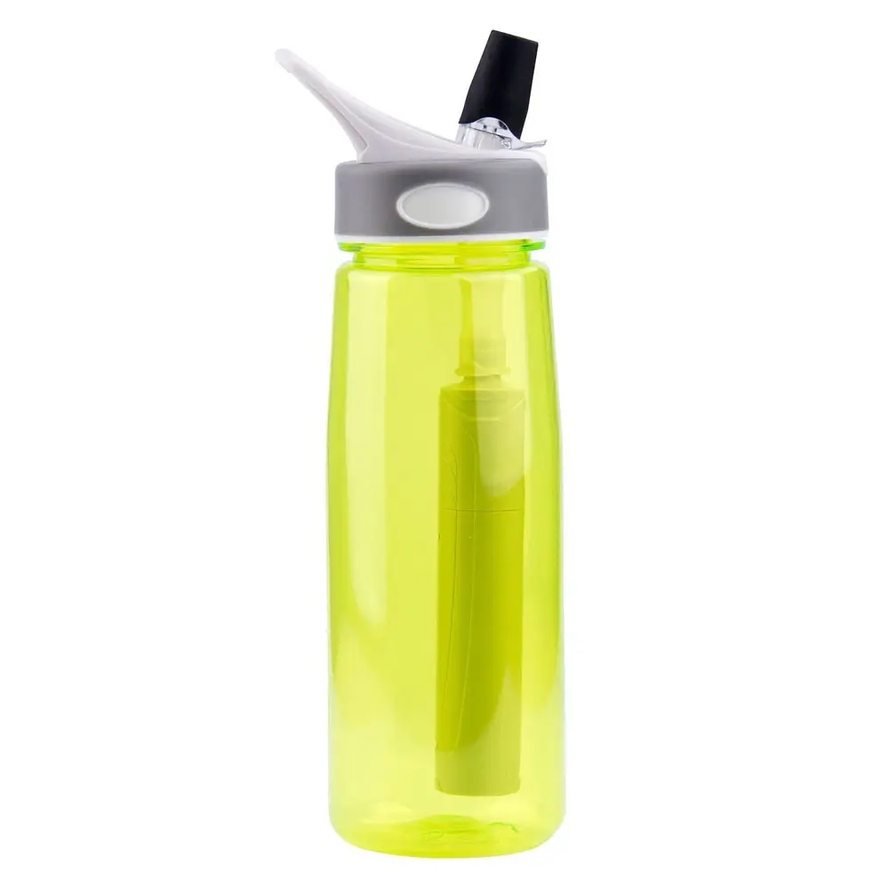 Bouteille d'eau en plastique transparent, de ml, bouteille avec filtre, pour voyages, activités sportives, vente en gros