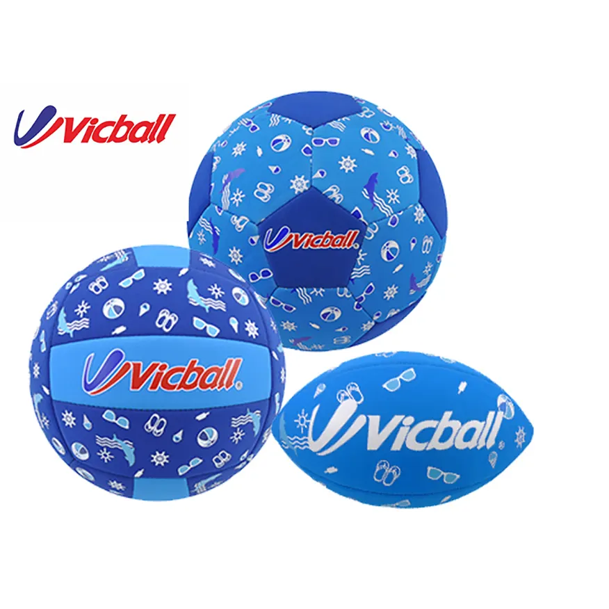 Neoprene conjunto de bolas de futebol, inflável, para vôlei, esporte aquático, piscina, colorido, bola de praia