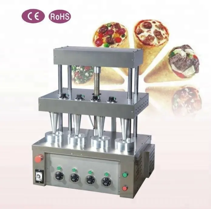 Máquina de cono de pizza con 4 moldes