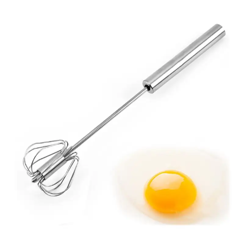 Lixsun batidor de huevos semiautomático de Metal de acero inoxidable ecológico de 12 pulgadas para batidor de huevos de cocina