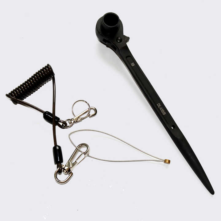 Ratcheting Podger Spanner Scaffolding Tools Safety Lanyards Belt Set Leather