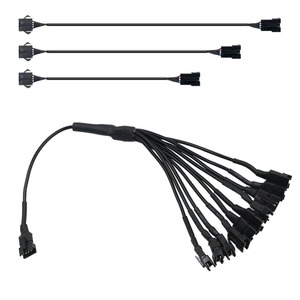 Motorcycle <strong>Led</strong> Strip Extension Cable Wire Cord <strong>90cm</strong>/120cm/150cm and 1-to-10 Splitter for <strong>LED</strong> Glow Light Multi-color Neon Strip
