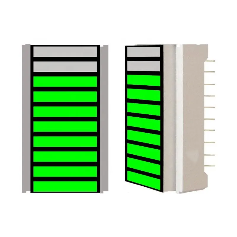 Taidacent BL10-2712S 10 Segments 27mm Long Emerald Green LED Bar Graph Array Display Digital Multimeter 10 LED Bar Graph