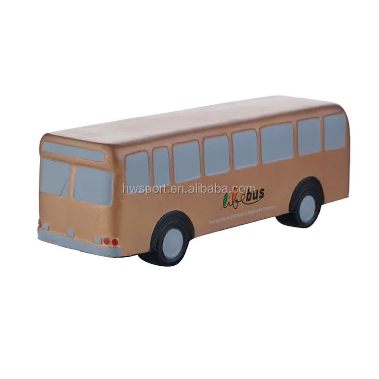 factory wholesale customized bus stress ball toys foam transportation zqueeze toys