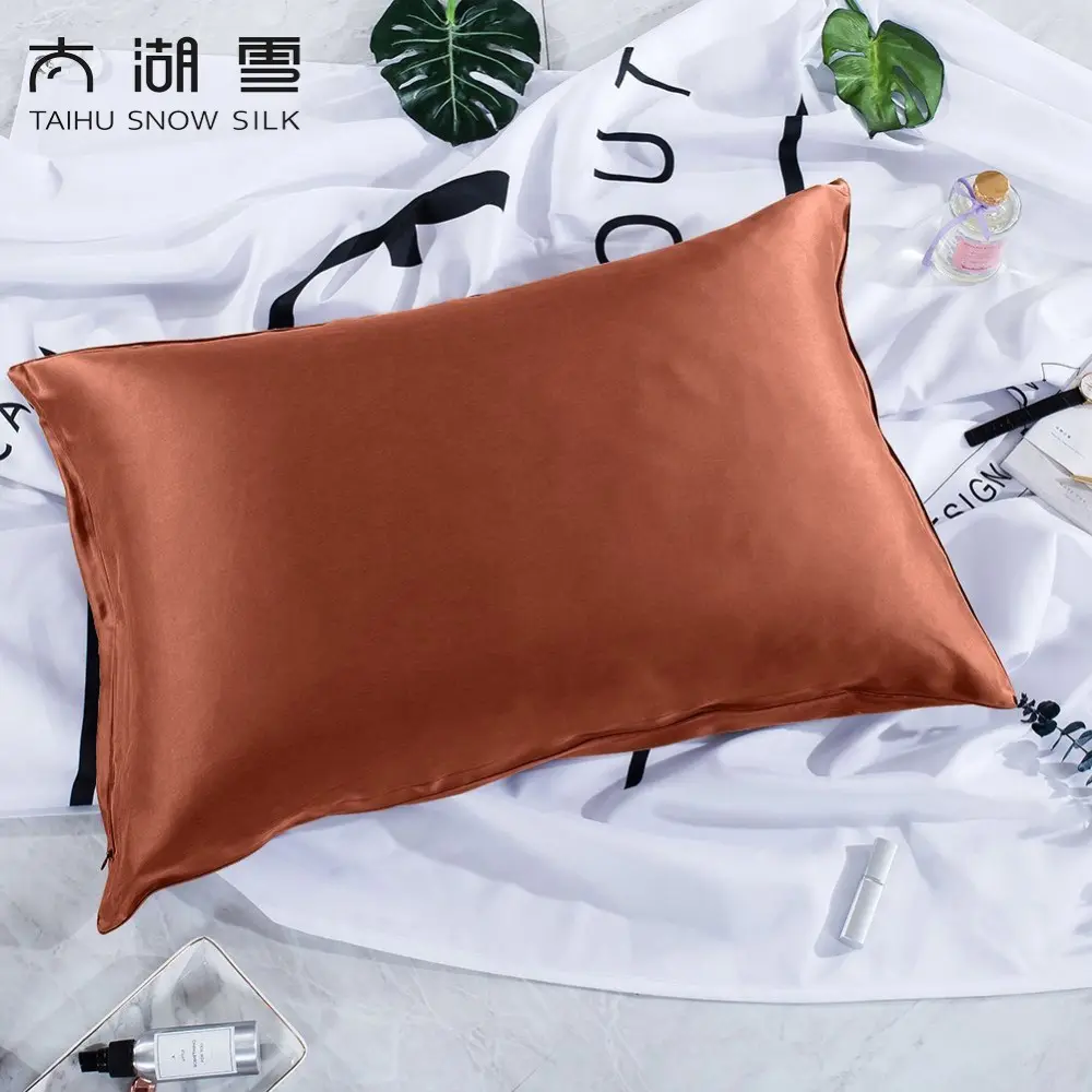 TAIHU SNOW 22 Momme Luxury silk Pillowcase OEKO-TEX 100 Pillow Cover with Zipper Closure