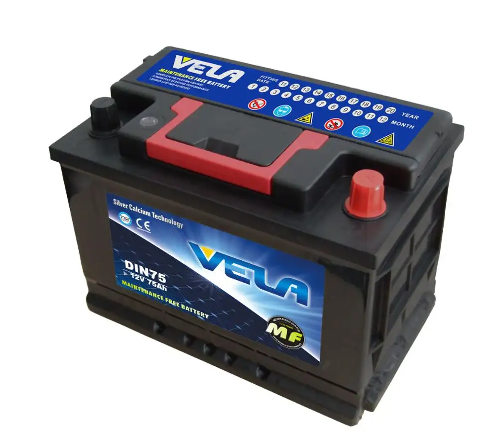 Piombo acido batteria auto 12 v 75ah batterie vrla batteria Din75 MF