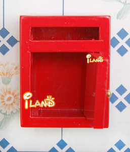 Iland微缩模型Small Letter Box Mini邮箱娃娃屋木制彩绘邮箱OA021B