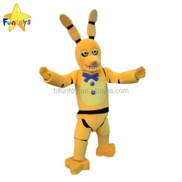 Funtoys MOQ 1 pz cinque notti al Costume mascotte del personaggio del film cane giallo di Freddy