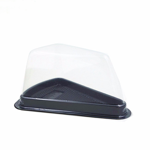 PET kapaklı tek kullanımlık plastik şeffaf üçgen kek paketleme kutusu fırında köpük kek kutusu - Product Image 3