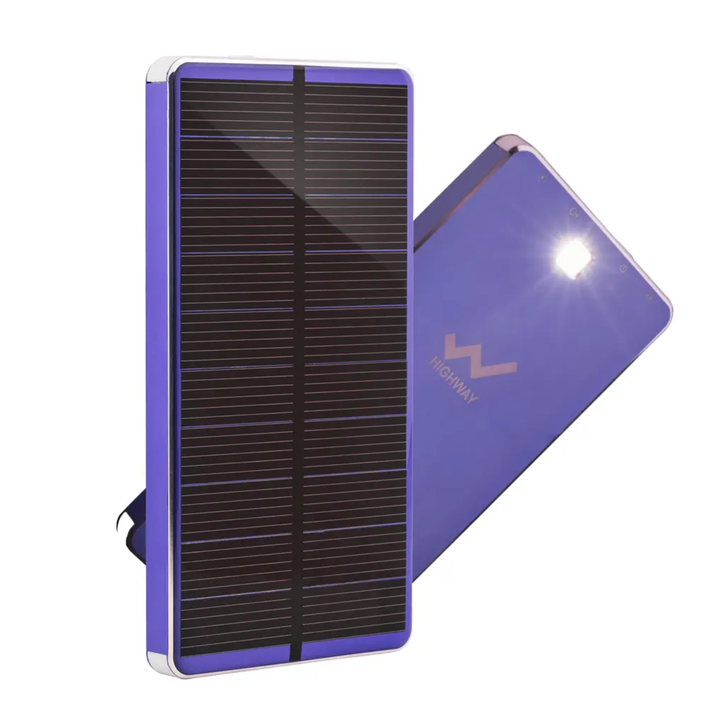 بنك طاقة شمسية محمول نحيف للغاية ، شاحن USB مزدوج ، بنك طاقة شمسي للهاتف المحمول