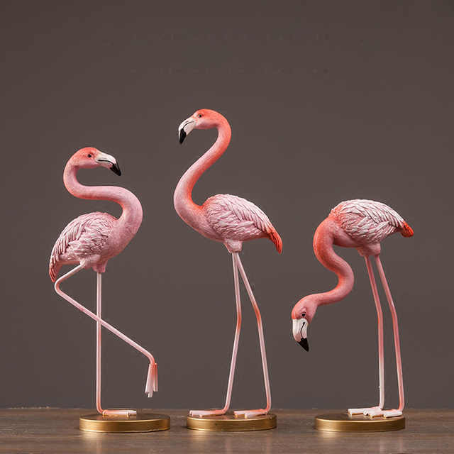 Window Display Decorative Life Size Flamingo Statue Resin Fiberglass Animal Sculpture