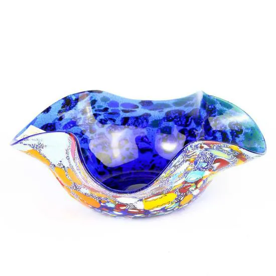BELL BOWL CENTERPIECE - MULTICOLOR - ORIGINAL MURANO GLASS for wedding gifts