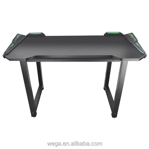 Tabela de jogo com usb 3.0 hub, logotipo personalizado baixo led rgb que mova cor preta de aço da perna do jogo usb
