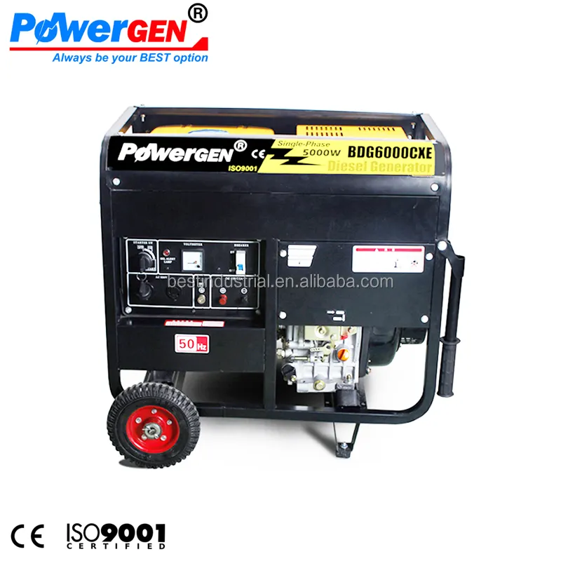 Vendita calda!!! POWERGEN raffreddato ad Aria Dynamo Power 50/60Hz Monofase Gruppo Elettrogeno Diesel 5KW Gruppo Elettrogeno